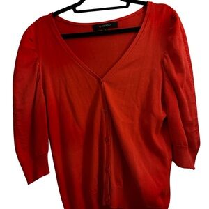 Nine West V-Neck Red Cardigan Size Large